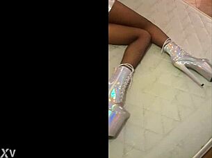 Total Silver And Fishnet Pantyhose Display