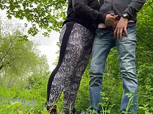 Mother-in-law's cameltoe in leggings makes me cum hard