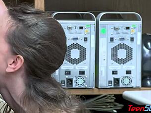 Petite teen shoplifter uses her body to avoid trouble, starting with blowjob and ending in anal