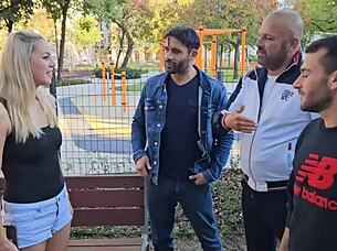 christen courtney takes 3 on 1 dp with gagging deepthroat and rough ass to mouth action