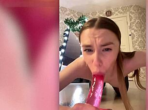 i watch beautiful blue-eyed vikusik22a give blowjob, ass fuck, and anal fisting for the first time on webcam