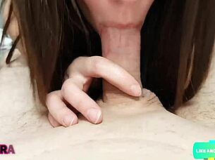 this amateur teen sucks cock hard, getting a facial cumshot on her big tits in high definition.