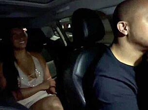 I brought the brunette into the car for a chat