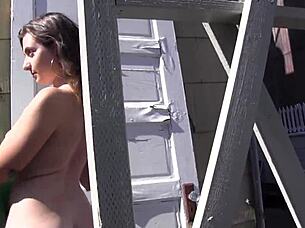 strap on outdoor lesbians beretta james and missy minks strip dress and vibrate clit