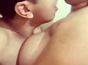 Taboo stepmom in an intense session with a large partner