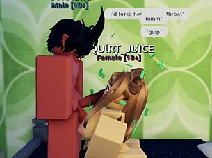 Creamy anal sex happening in the Roblox condo