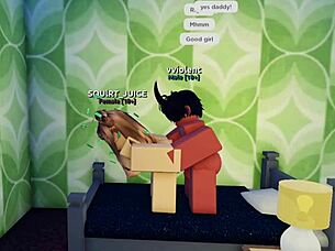 Creamy anal sex happening in the Roblox condo