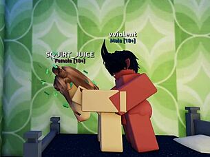 Creamy anal sex happening in the Roblox condo