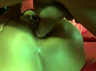 Hey, the brunette oils her huge tits before getting dp and anal! 😏