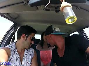 Watch Busty Brit Blow Cock Publicly Before Sex!