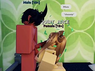 Creamy anal sex happening in the Roblox condo