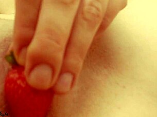 babe masturbates with food in nightie to intense orgasm