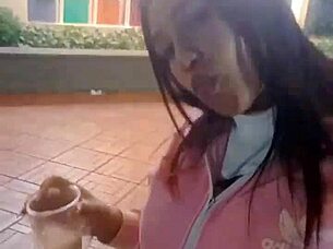 Young 18+ Stepsister Gives Quick Blowjob in Parents' Room