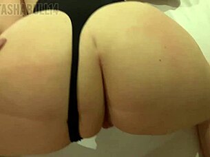 Friend's wife rides big cock for cum on ass.