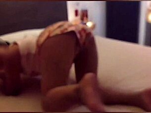 horny young latina in lingerie gets fingered in the bedroom part one