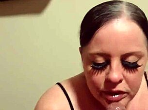 this redhead slut gives amazing sloppy blowjob