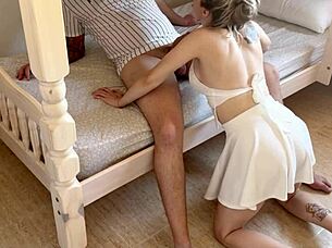 Welcoming home with passionate sex and cumshot