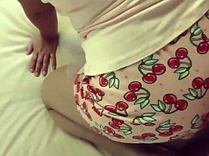 horny young latina in lingerie gets fingered in the bedroom part one