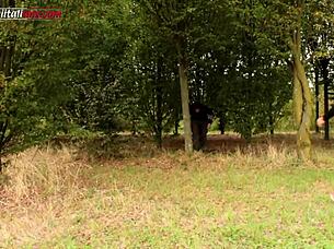 Watch This Slave Worship Old Feet And Face Sit Outdoors!