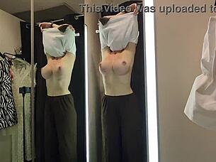 Filipina With Big Natural Tits Masturbates In Bathroom