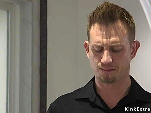 Watch the blonde slave get fucked in bondage