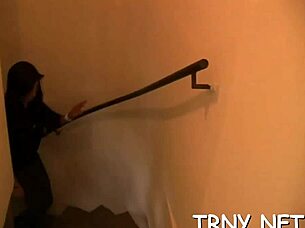 transsexual encounter in hardcore scene with blowjob