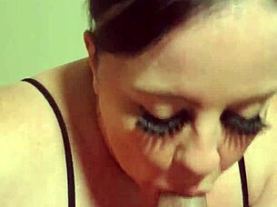 this redhead slut gives amazing sloppy blowjob