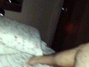 fucking my hot wife hard in the bedroom while she moans loudly for more cock.