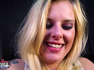 Smoking hot blonde mya returns for more cunt-wrecking blowjob and doggystyle domination