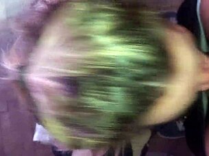 cute blonde girlfriend deepthroats cock and gets cum covered face