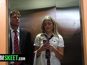 Trapped in elevator, guy uses me as sex toy