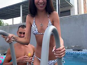 group gathering with rough hardcore double vaginal creampie