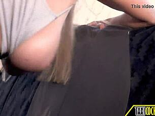 Her Natural Tits Are Perfect for Blowjob and Teen Sex in Taxi