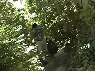 sexy lesbian teens fuck tight wet pussies with strapon outdoors