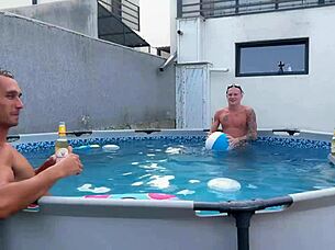 group gathering with rough hardcore double vaginal creampie