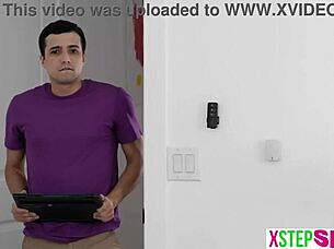 Stepsister teen ruby moon liked stepbro perving on her?