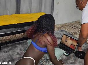 I caught the slut watching porn and she calls me to fuck her tight ass with my big cock.