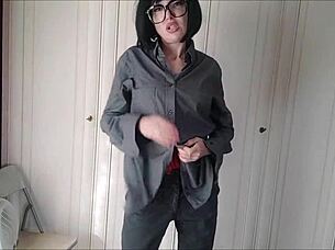 Chantalchannel Stays Hot In Man's Outfit, Teasing With Wet Pussy And Stockings In Halloween Secretary Scene