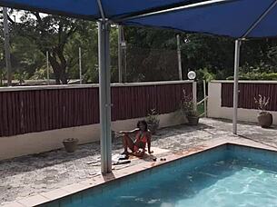 Oh wow, Flower gets her pussy eaten at the pool!