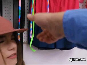 Handcuffed brunette in office anticipates intense doggystyle fucking