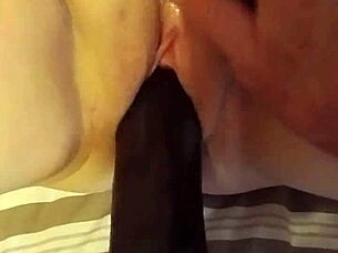 British wife tries BBC dildo for the first time, surprisingly wet