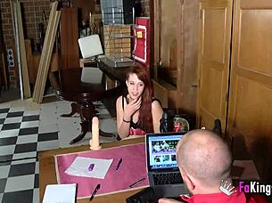 horny shy-looking redhead teen 18+ spends teasing us all her casting long