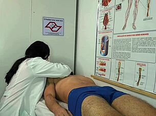 Nurse gets excited seeing patient's big erection