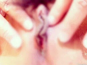 She massages her clit in amateur bdsm session