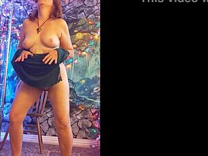 I is Steffi, pretty redhead hotwife, dancing solo with big pussy lips in panties