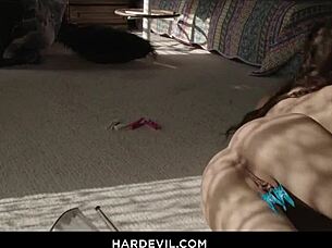 flexible sheena performs solo stretching exercises