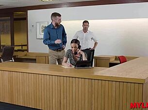 mylfex features the unique hot receptionist in the company.