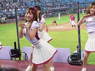 Sexy Baseball Cheerleaders Dancing Provocatively