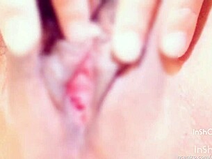 She massages her clit in amateur bdsm session