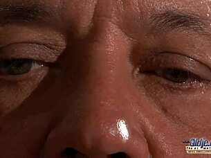 SEXY TEEN GIVES BEST BLOWJOB TO GRANDPA, RIDES HIS COCK, SWALLOWS CUM